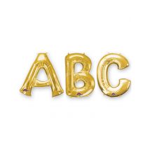 Goudkleurige grote aluminium letter ballon - Thema: Sfeer decoratie - Goud