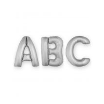 Enorme zilverkleurige aluminium letter ballon - Thema: Bonnes Affaires ANG - Zilver / Grijs