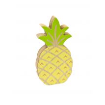 Gele en groene houten ananas decoratie - Thema: Hawaï - Geel - Maat Uniek Formaat