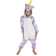 Sterren eenhoorn kostuum voor kinderen - Thema: Dieren - Paars - Maat 128 (7-9 jaar)