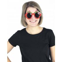 Rode en groene aardbei bril voor volwassenen - Thema: Humoristisch - Gekleurd - Maat Uniek Formaat
