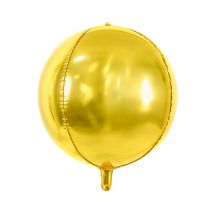 Ronde metallic goudkleurige aluminium ballon - Thema: Sfeer decoratie - Goud - Maat Uniek Formaat