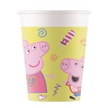 8 kartonnen Peppa Pig bekers - Thema: Comics, Cartoons - Gekleurd - Maat Uniek Formaat