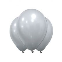 12 grijze latex ballonnen 28 cm - Zilver / Grijs - Maat Uniek Formaat