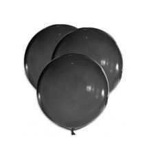 5 enorme zwarte latex ballonnen - Thema: Nationaliteit en Supporters - Zwart - Maat Uniek Formaat