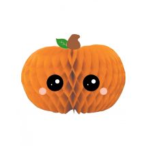 Leuke oranje Halloween pompoen honingraat papieren decoratie - Thema: Magie en Horror - Oranje - Maat Uniek Formaat