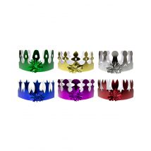6 veelkleurige holografische kroontjes - Thema: Prinsessen - Multicolore - Maat Uniek Formaat