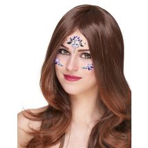 Maan prinses gezichtsjuwelen - Thema: Glitter - Blauw - Maat One Size
