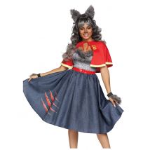 Sexy luxe weerwolf student kostuum voor vrouwen - Thema: Magie en Horror - Blauw - Maat L
