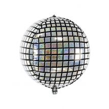 Aluminium discobal ballon - Thema: Disco - Zilver / Grijs - Maat Uniek Formaat