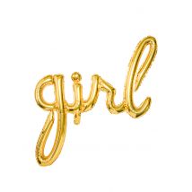 Aluminium goudkleurige girl ballon - Goud - Maat Uniek Formaat