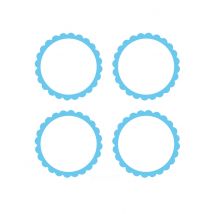 20 hemelsblauwe candy bar etiketten 5 cm met geschulpte randen - Thema: Kleuren - Blauw - Maat Uniek Formaat