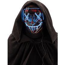 Horror nacht led masker voor volwassenen - Thema: Fluo en fosfo - Zwart - Maat One Size