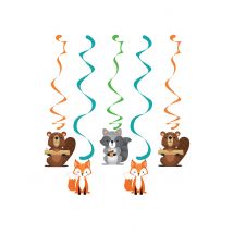 5 bosdieren spiraaldecoraties voor verjaardagsfeestjes - Thema: Dieren - Multicolore - Maat Uniek Formaat