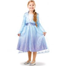 Klassieke Elsa Frozen 2 outfit voor meisjes - Thema: Comics, Cartoons - Blauw - Maat 122/128 (7-8 jaar)