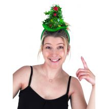 Groene kerstboom haarband voor volwassenen - Thema: Humoristisch - Maat Uniek Formaat