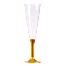 10 Goudvoet champagnefluiten 150 ml - Thema: Kleuren - Goud - Maat Uniek Formaat