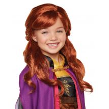 Luxe Anna Frozen 2 pruik voor meisjes - Thema: Bekende personages - Rood - Maat One size