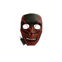 Luxe evil clown LED masker voor volwassenen - Thema: Circus/ Clowns - Rood - Maat Uniek Formaat