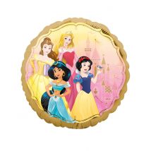 Dubbelzijdige Disney Princess folieballon 43 cm - Thema: Prinsessen - Multicolore - Maat Uniek Formaat