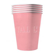 20 Amerikaanse pastelroze recyclebare kartonnen bekers 53 cl - Roze - Maat Uniek Formaat