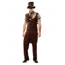 Steampunk Kostuum - Thema: Steampunk - Bruin - Maat M/L (50)