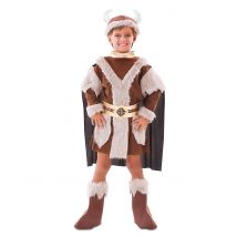 Bruin Vikingkostuum voor jongens - Thema: Vikings - Bruin - Maat 4 - 6 jaar (104/116)