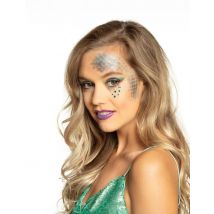 Make-up kit blauwe zeemeermin voor volwassenen - Thema: Feeën wereld - Blauw - Maat Uniek Formaat