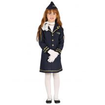 Blauw stewardess kostuum voor kinderen - Thema: Beroepen - Maat 122/134 (7-9 jaar)