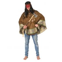 Luxe indianen poncho voor volwassenen - Thema: Ponchos - Bruin - Maat Uniek Formaat