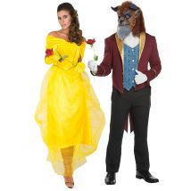 Koppel kostuum Belle prinses en haar Beest - Thema: Sprookjes - Multicolore - Maat Uniek Formaat