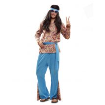 Psychedelisch hippiekostuum voor heren - Thema: Jaren 60/70 - Multicolore - Maat M / L
