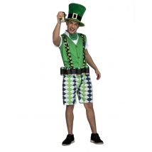 Iers kostuum met bierriem voor volwassenen - Thema: Werelddelen - Groen - Maat M / L