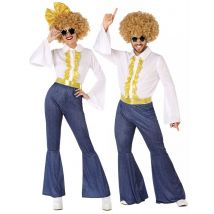 Vermomming als discopaar in jeans voor volwassenen - Thema: Disco - Multicolore - Maat Uniek Formaat