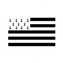 Bretagne supportersvlag 150 x 90 cm - Thema: Supporters - Zwart - Maat Uniek Formaat