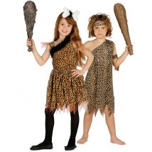 Prehistorisch kinderkostuum voor koppels - Thema: Prehistorisch - Multicolore - Maat Uniek Formaat
