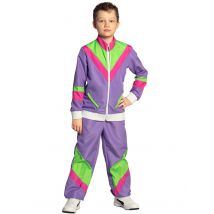 Retro trainingspak voor kinderen - Thema: Jaren 80 - Multicolore - Maat 140/152 (10-12 jaar)