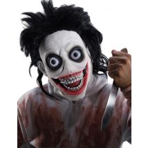 Volwassen psycho killer latex masker - Thema: Magie en Horror - Grijs, Wit - Maat Taille Unique