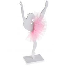 Houten ballerina 17 x 20 cm - Grijs, Wit - Maat Uniek Formaat