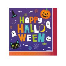 16 Halloween Friends papieren servetten 33x33 cm - Thema: Magie en Horror - Multicolore - Maat Uniek Formaat