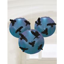 3 Lantaarns met Crows Boneshine koorts - Thema: Magie en Horror - Zwart - Maat Uniek Formaat