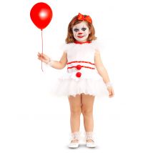 Eng clownskostuum voor baby's - Thema: Circus/ Clowns - Grijs, Wit - Maat 7 - 12 maanden