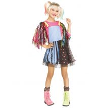 Kostuum van ondeugende harlekijn voor meisje - Thema: Bekende personages - Multicolore - Maat XL 96-116 cm (4-6 jaar)
