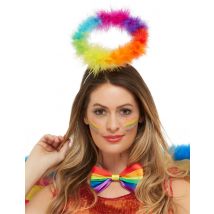 Meerkleurige engelenhalohoofdband voor volwassenen - Thema: Smiffys - Multicolore - Maat Uniek Formaat