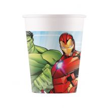 8 Avengers Mighty bekers 200 ml - Thema: Bekende personages - Multicolore - Maat Uniek Formaat