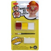 Superhelden make-up kit met borstel en sponsje voor kinderen - Thema: Bekende personages - Grijs, Wit - Maat Uniek Formaat