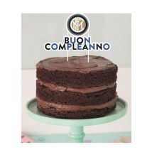 Inter Taartdecoratie 18 x 19 cm Verjaardag - Thema: Sport - Blauw - Maat Uniek Formaat