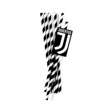 12 Juventus rietjes 19,5 cm - Thema: Werelddelen - Zwart - Maat Uniek Formaat