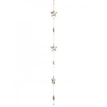 Houten slinger sterren bont 150 cm kerstdecoratie - Thema: Destockage IT - Maat Uniek Formaat