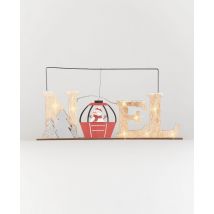Lichtgevende kerstdecoratie 22 x 44 cm van hout - Thema: Kerstmis - Multicolore - Maat Uniek Formaat